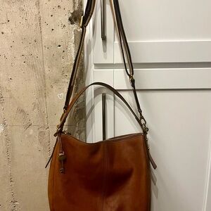 Fossil Brown Leather Shoulder Bag